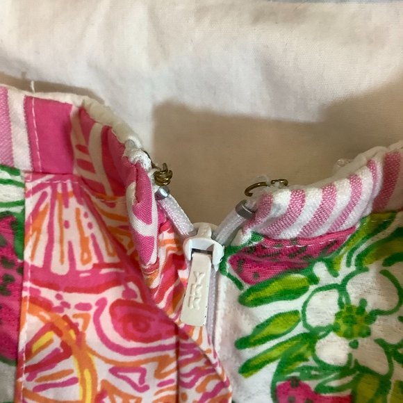Lilly Pulitzer pink multicolor strapless dress with lining size 6 - Picture 3 of 8